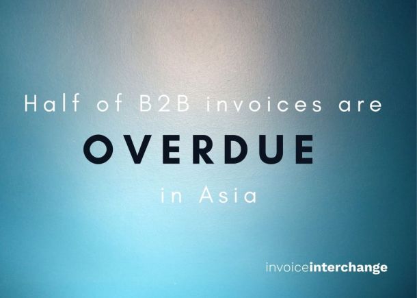 Text: Half of B2B invoices are overdue in Asia